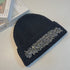 Autumn And Winter French Heavy Industry Rhinestone Inlaid Woolen Cap Women