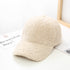 Korean Style Solid Color Light Board Lambswool Baseball Cap For Women