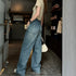 High Waist Drooping Denim Loose Wide-leg Pants