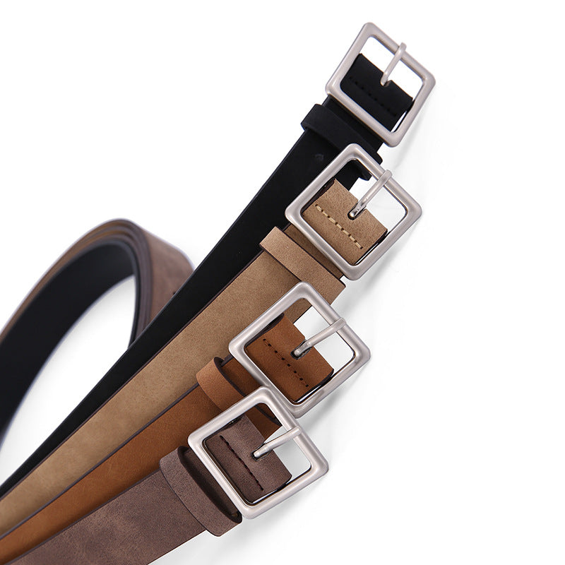 Korean Style Women's Belt All-match Square Buckle