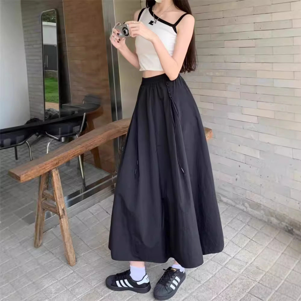 Women's Dress Casual Loose All-match High Waist A- Line Skirt