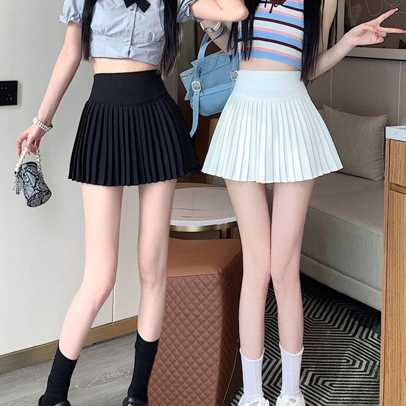 Hot Girl High Waist College Style White Jk Pleated Skirt Female