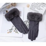 Thermal Touch Screen Fleece-lined Thick Suede Gloves