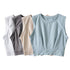 Women's Loose Exercise Blouse I-shaped Round Neck Slim-fit Tank Top