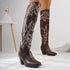 Women's Western Denim Over The Knee Boots Side Zipper Boots