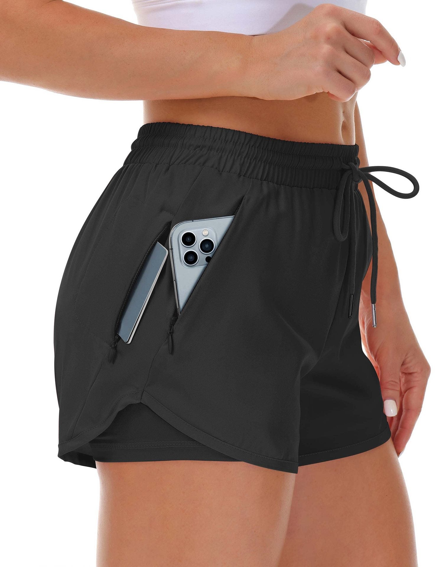 Women's Sports Shorts Running Yoga Two Pieces