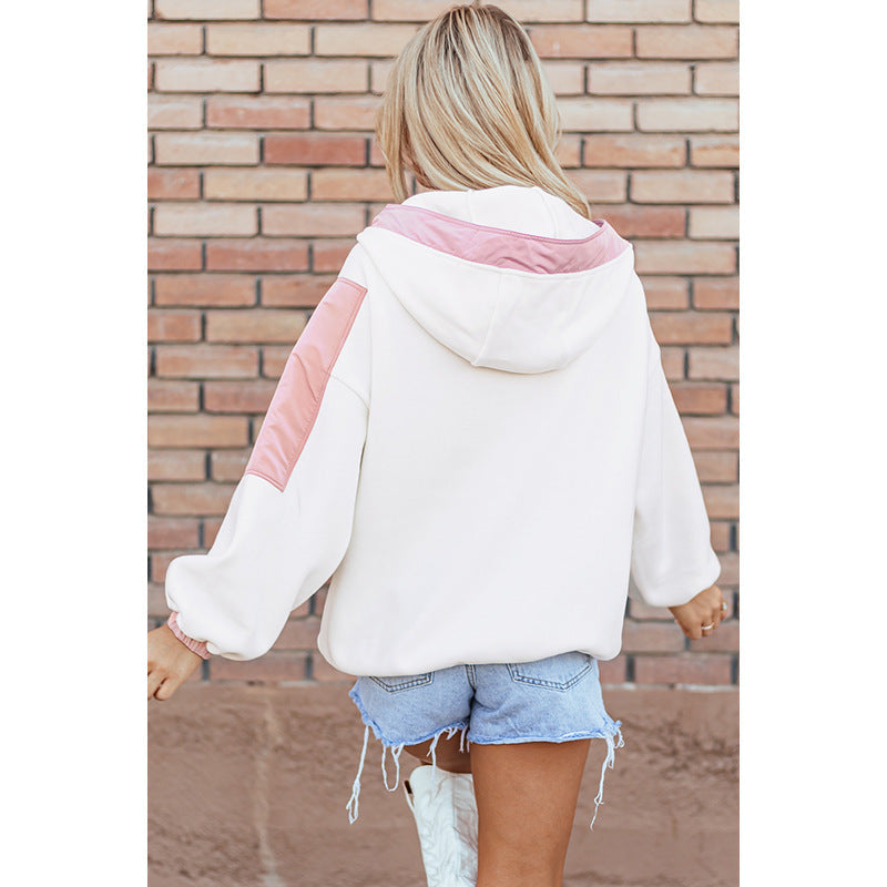 Leisure Style Oversize Contrast Color Long Sleeves Sweater