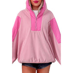 Leisure Style Oversize Contrast Color Long Sleeves Sweater