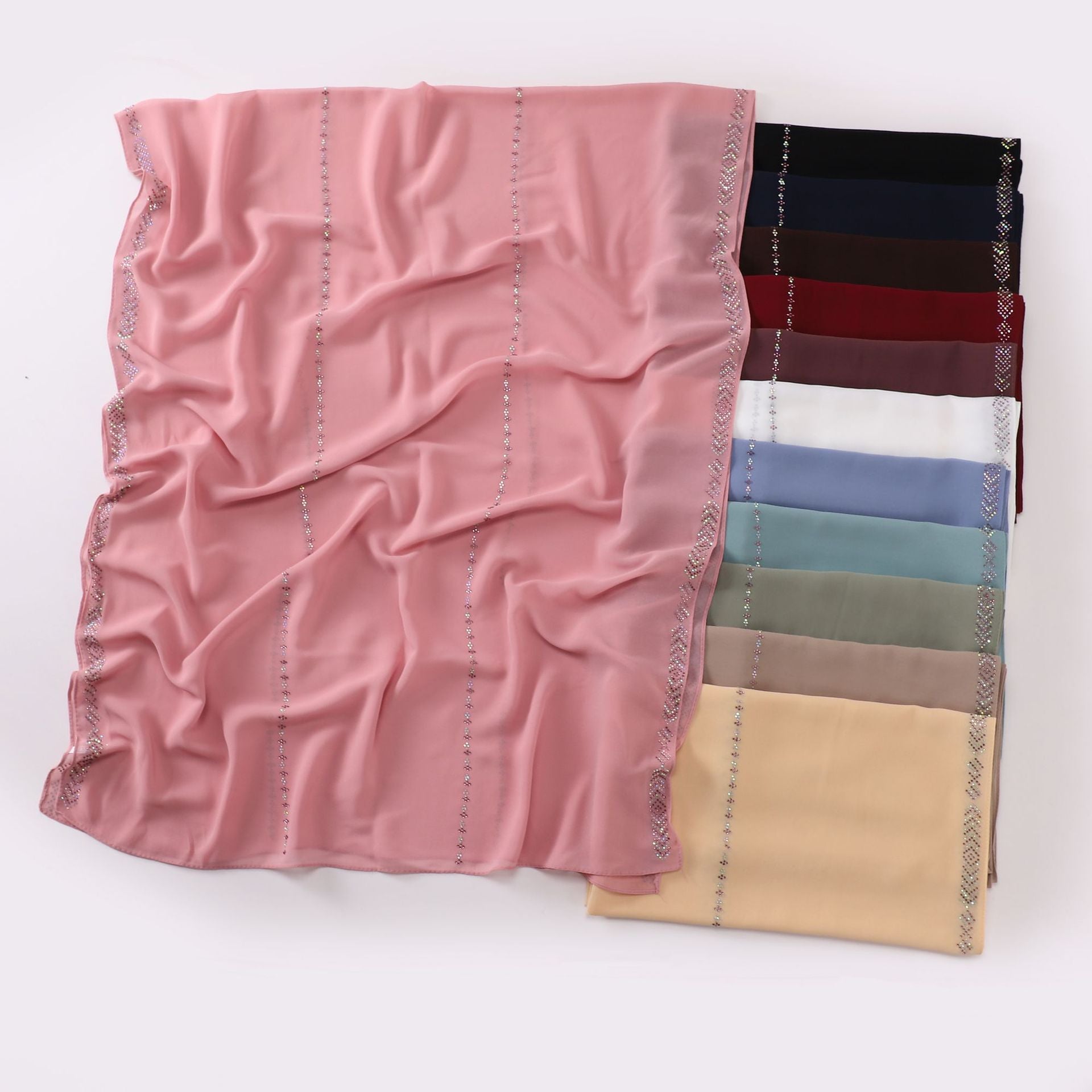 Women's Fashionable New Pearl Chiffon Scarf