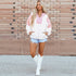 Leisure Style Oversize Contrast Color Long Sleeves Sweater