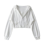 Women's Shoulder Hooded Double Zipper Sweater