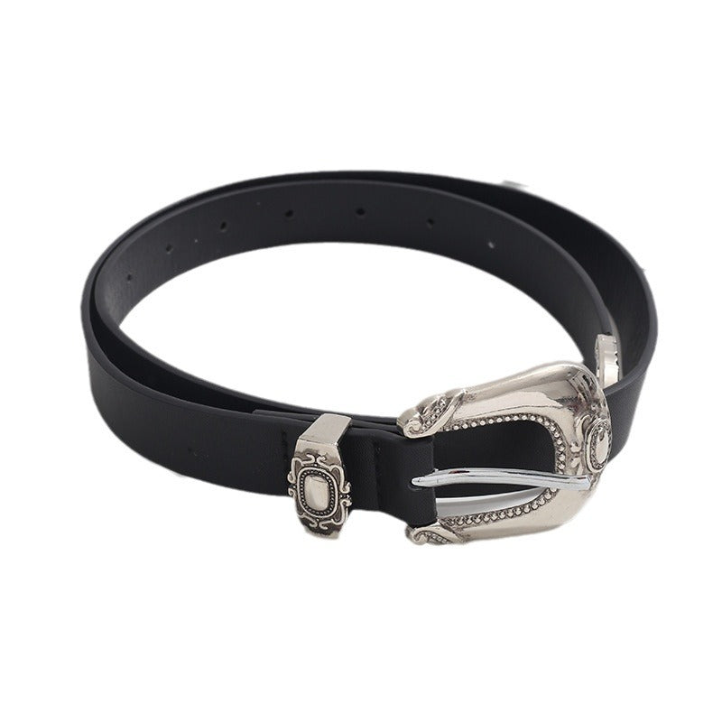 Niche Design Versatile High Sense Autumn And Winter Temperament New Carved Belt Women