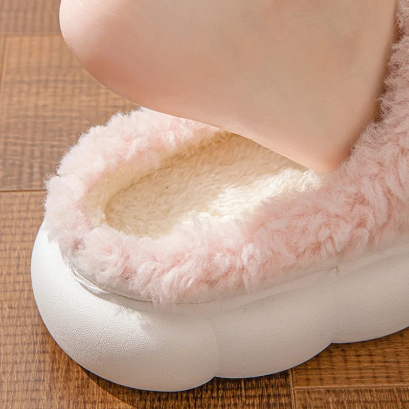 Soft Slippers Comfort Flat Heel Home Indoor Bedroom Plush Slippers