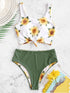 Printed SUNFLOWER Bikini Split Swimsuit For Women