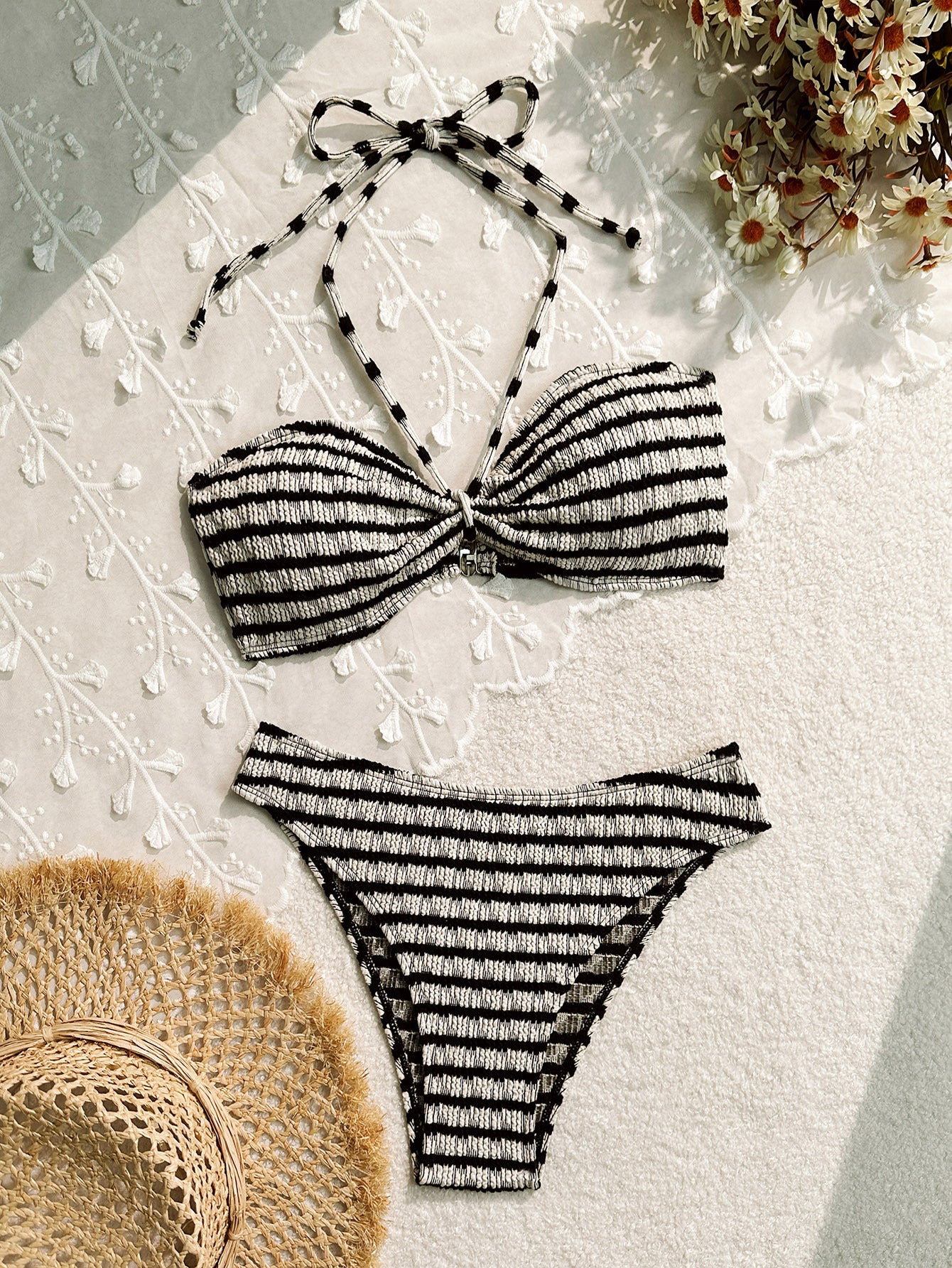 Bikini Split Striped Printed Swimsuit For Women