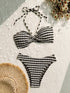 Bikini Split Striped Printed Swimsuit For Women