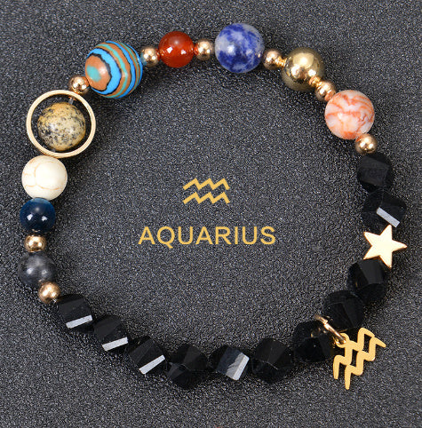 Eight Planets Twelve Constellations Bracelets Frosted Stone Beaded Bracelet