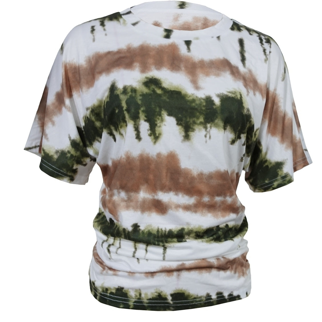 Ladies' Fashionable And Casual Mixed Tie Dye Half Sleeved Versatile T-Shirt Top