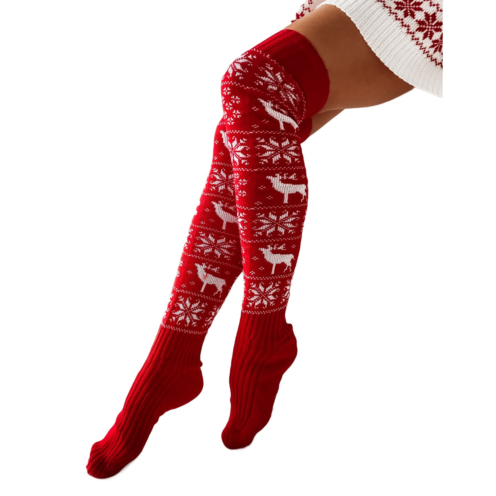 Women Knitted Cotton Woolen Stocking Warm