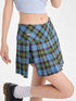 Plaid Skirt Plaid Split High Waist A- Line Skirt