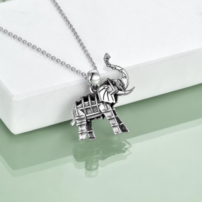 Sterling Silver Oxidized Elephant Pendant