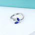 925 Sterling Silver Butterfly Ring with Sapphire Blue Crystal