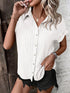 Chic Batwing Blouse Versatile V-Neck Blouse - Batwing Sleeves Easy-Care Top For Spring Summer Fall