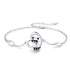 925 Sterling Silver Heart Charm Raccoon Bracelet