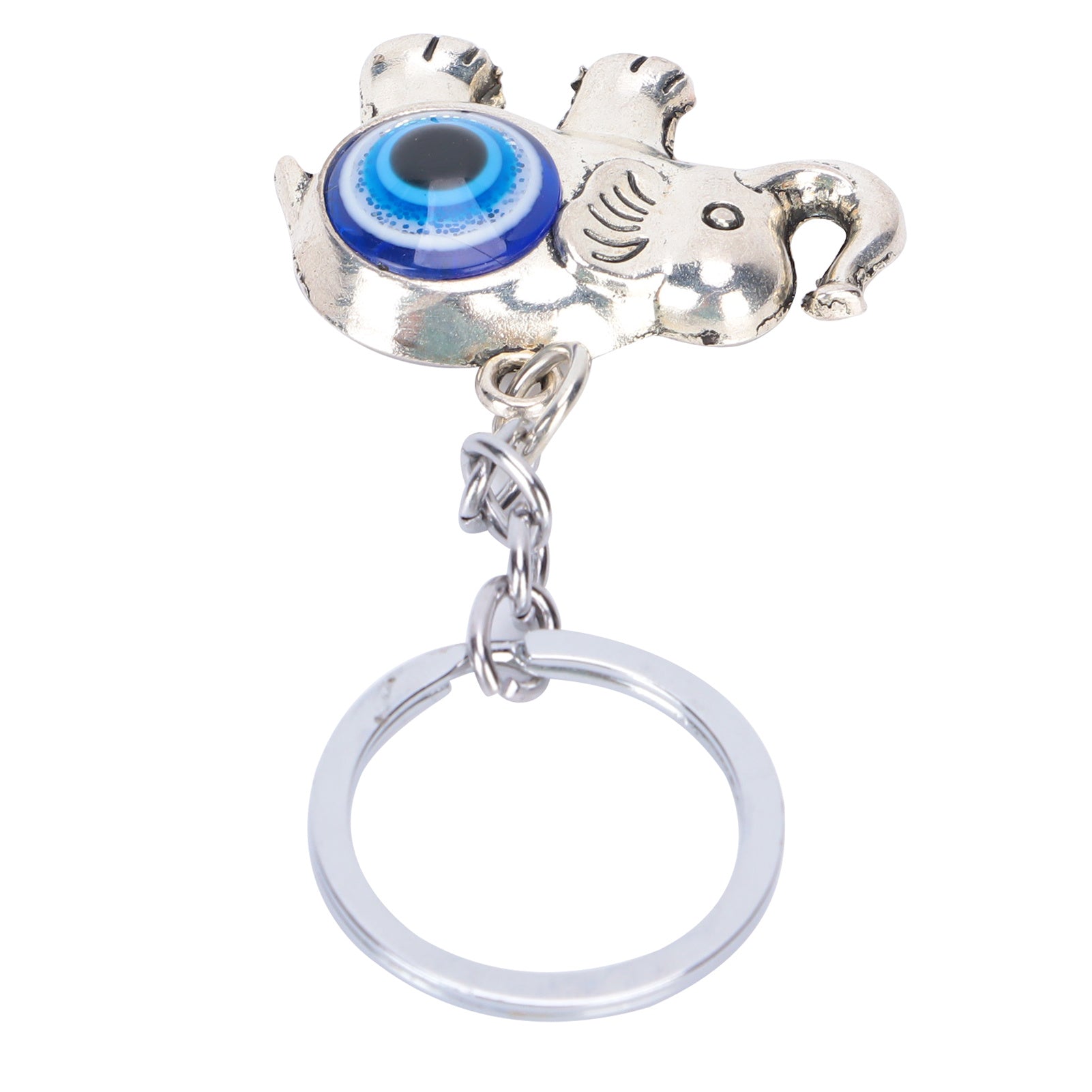 Blue Eyes Keychain Elephant Turkish Style Alloy Colored Glaze Pendant for Ladies Bag Car Interior