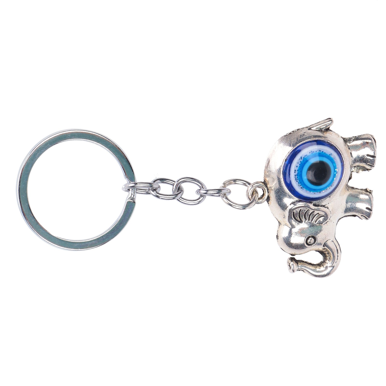 Blue Eyes Keychain Elephant Turkish Style Alloy Colored Glaze Pendant for Ladies Bag Car Interior