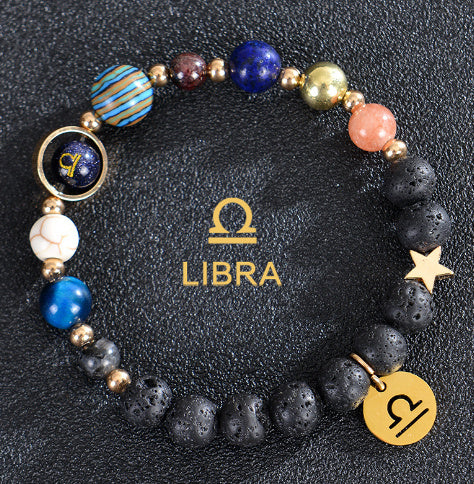 Eight Planets Twelve Constellations Bracelets Frosted Stone Beaded Bracelet