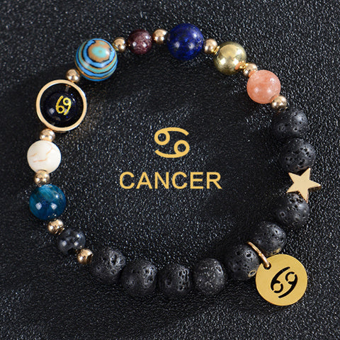 Eight Planets Twelve Constellations Bracelets Frosted Stone Beaded Bracelet