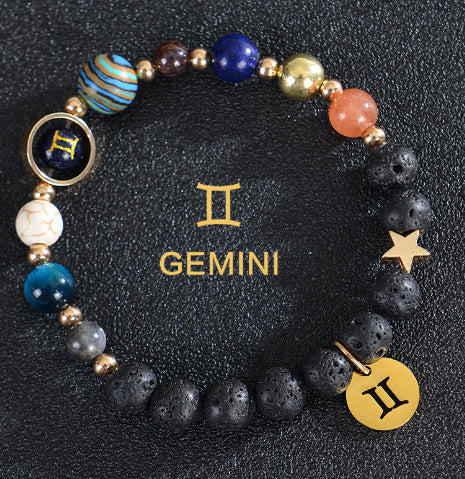 Eight Planets Twelve Constellations Bracelets Frosted Stone Beaded Bracelet