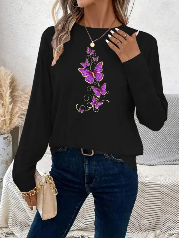 Women's Print Long-sleeved