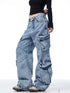 Multi-Pocket Workwear Jeans Women's Loose Wide-leg Pants