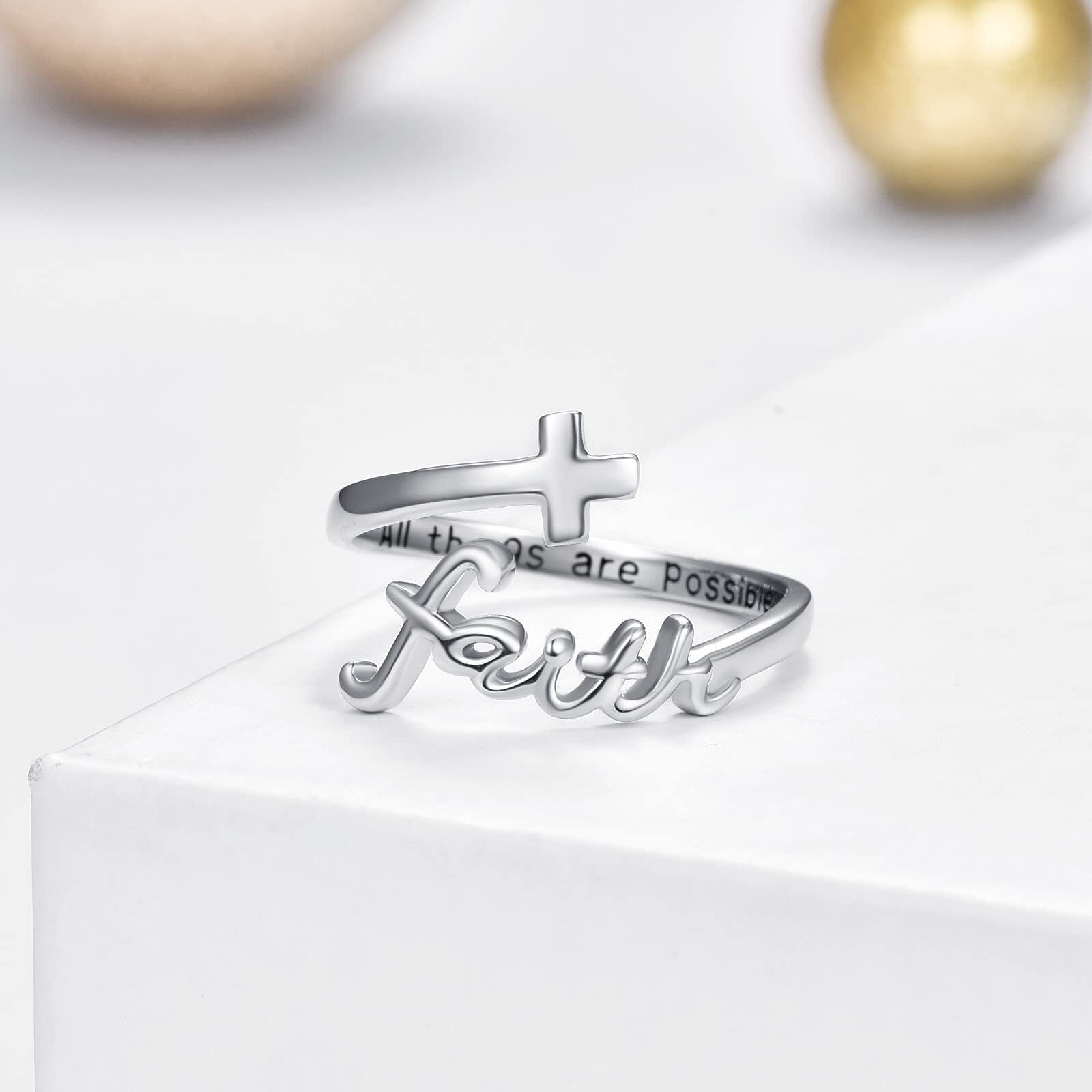 925 Sterling Silver Faith Ring