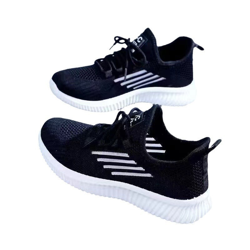 Breathable Casual Shoes Korean Sports Mesh Surface Soft Bottom Flyknit