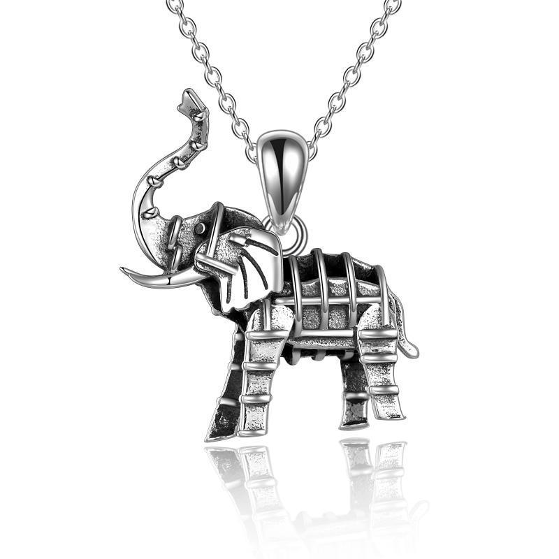 Sterling Silver Oxidized Elephant Pendant