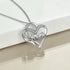 Sterling Silver Elephant Heart-shaped Pendant