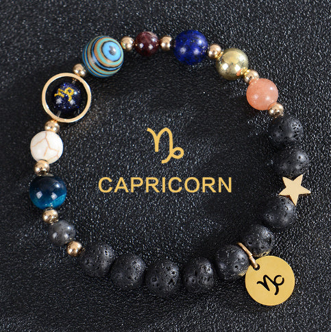 Eight Planets Twelve Constellations Bracelets Frosted Stone Beaded Bracelet