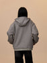Women's Double Zipper Cardigan Sweater Loose Casual Hooded Coat