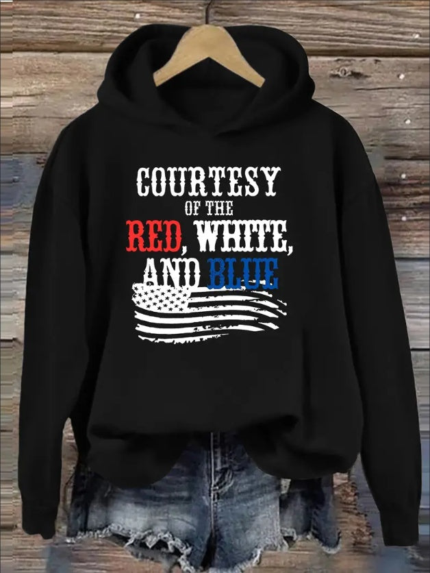American Flag Hoodie for Women | American Flag Print Hoodie | Bili Now