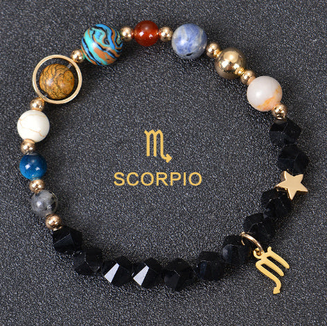 Eight Planets Twelve Constellations Bracelets Frosted Stone Beaded Bracelet