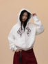 Retro Hooded Printed Casual Sweatshirt Women's Hooded Jacket