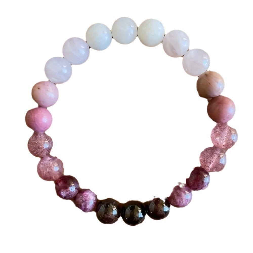 Peach Blossom Natural Stone Bracelet Female High Sense