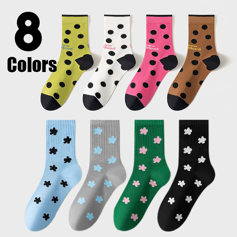 8 Pairs Colorful Crew Socks Women Athletic Odor-resistant, Seamless And Breathable