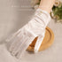 White Satin Short Gloves Lace Pearl Accessories