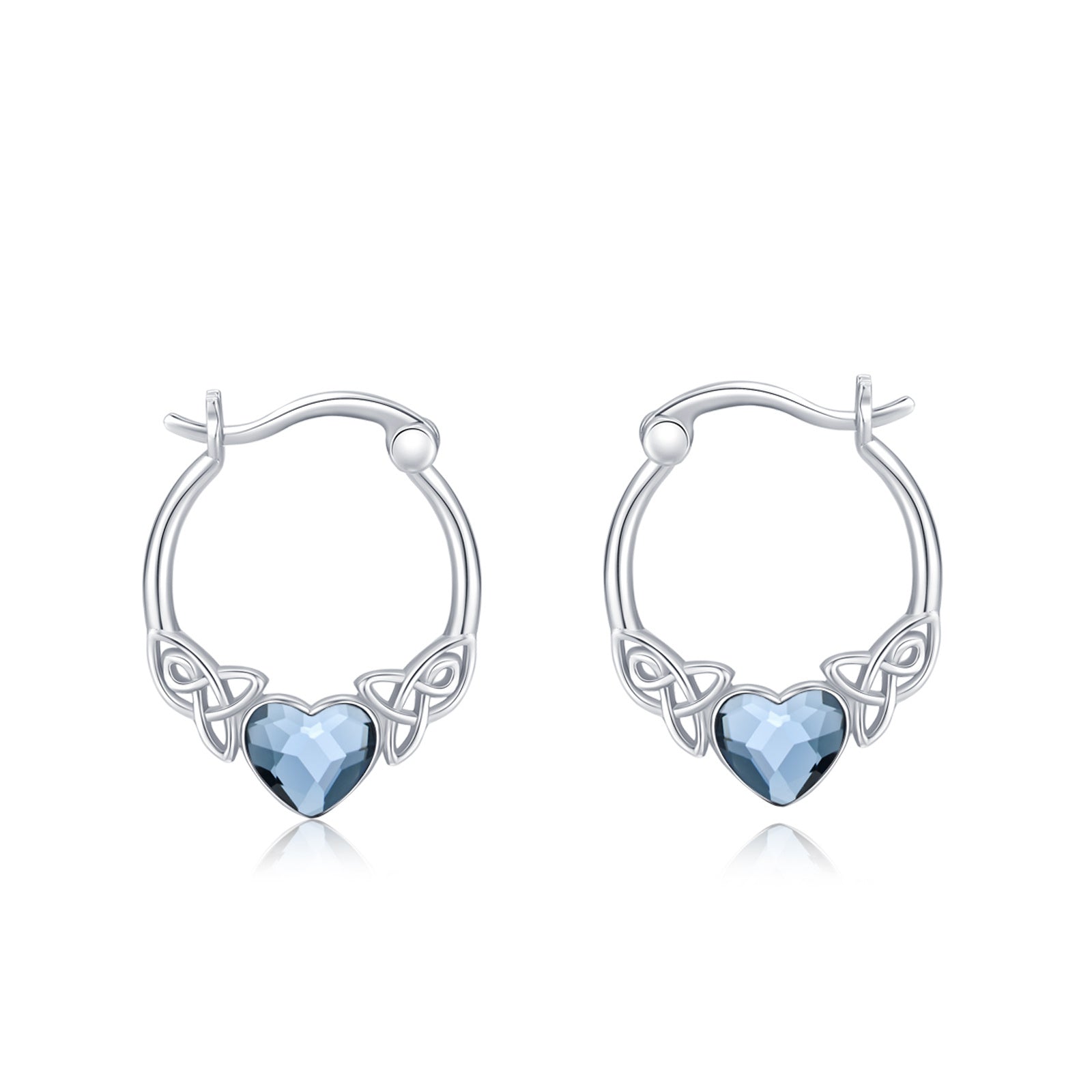 925 Sterling Silver Love Heart Hoop Earrings