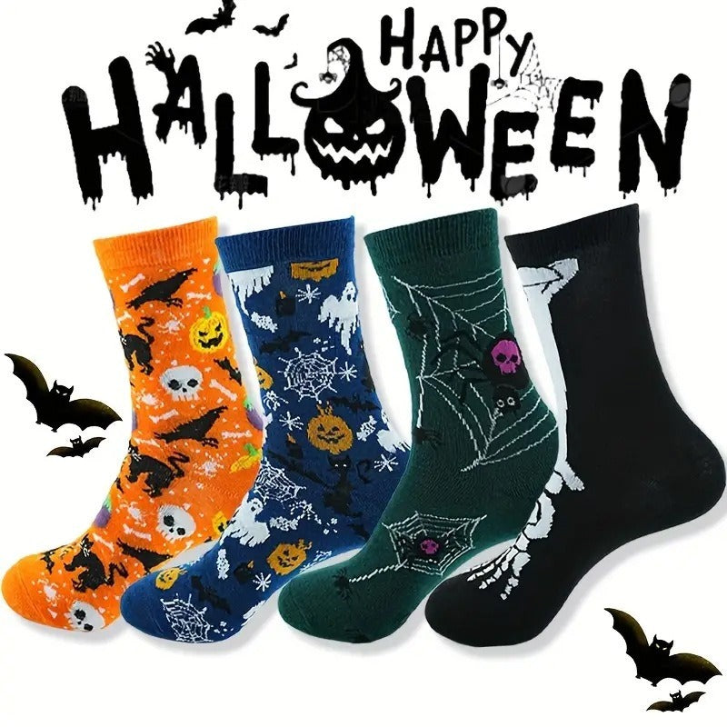 Women And Mens Funny Halloween Socks Adults Skeleton Dress Socks