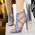 Ladies Stiletto Heel Suede Hollow High Heels